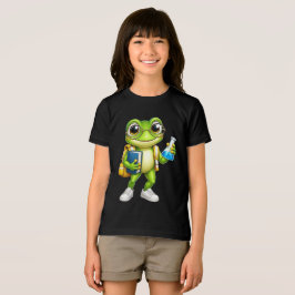 Schattige kikker terug naar school | Klaar om te l Tri-Blend Shirt