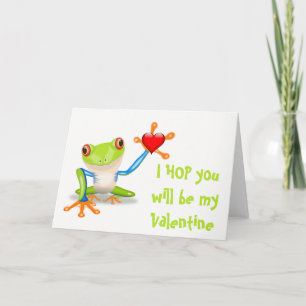 Schattige Kikker Valentijnsdag Grappige Pun Feestdagen Kaart
