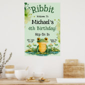 Schattige kikker verjaardagsfeestje poster (Keuken)