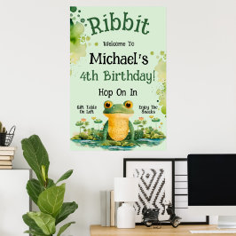 Schattige kikker verjaardagsfeestje poster