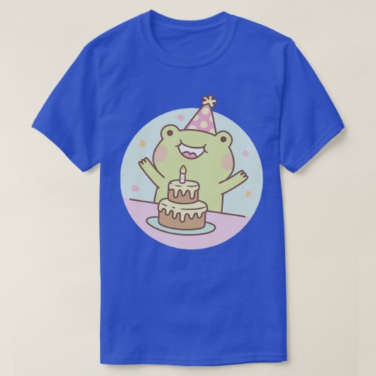 Schattige kikkerfeestje en taart t-shirt (Design voorkant)