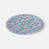 Schattige kikkerkunstpapier bord met roze achtergr (Gekanteld)