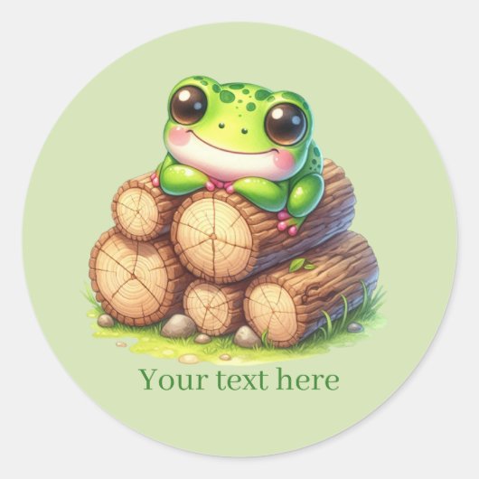 Schattige kikkerliefhebbers aanpasbaar ronde sticker (Voorkant)