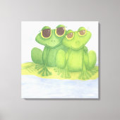 Schattige kikkerliefhebbers canvas afdruk (Voorkant)