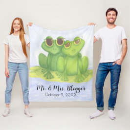 Schattige kikkerliefhebbers fleece deken