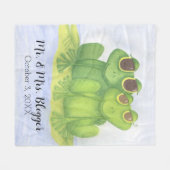 Schattige kikkerliefhebbers fleece deken (Voorkant (Horizontaal))