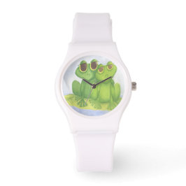 Schattige kikkerliefhebbers horloge