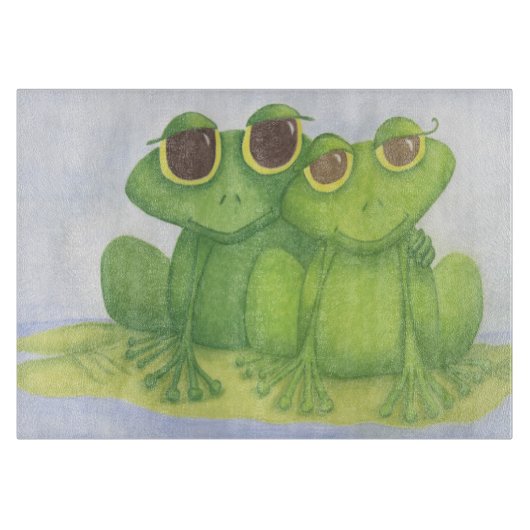 Schattige kikkerliefhebbers snijplank (Voorkant)