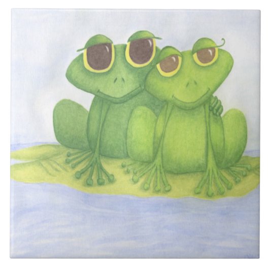 Schattige kikkerliefhebbers tegeltje (Voorkant)