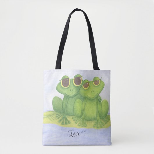 Schattige kikkerliefhebbers tote bag (Voorkant)