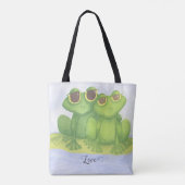 Schattige kikkerliefhebbers tote bag (Achterkant)