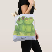 Schattige kikkerliefhebbers tote bag (Dichtbij)