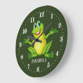 schattige kikkerliefhebbers voegen naam toe grote klok (Hoek)