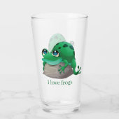 schattige kikkerliefhebbers voegen tekst toe glas (Achterkant)