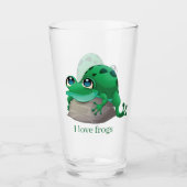 schattige kikkerliefhebbers voegen tekst toe glas (Voorkant)