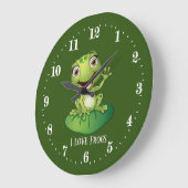 schattige kikkerliefhebbers voegen tekst toe grote klok (Hoek)