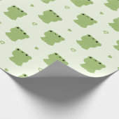 Schattige kikkerpaar cadeaupapier (Hoek)