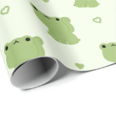 Schattige kikkerpaar cadeaupapier (Rol Hoek)