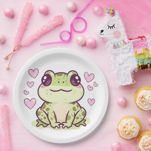 Schattige kikkerpapier borden papieren bordje (Feest)
