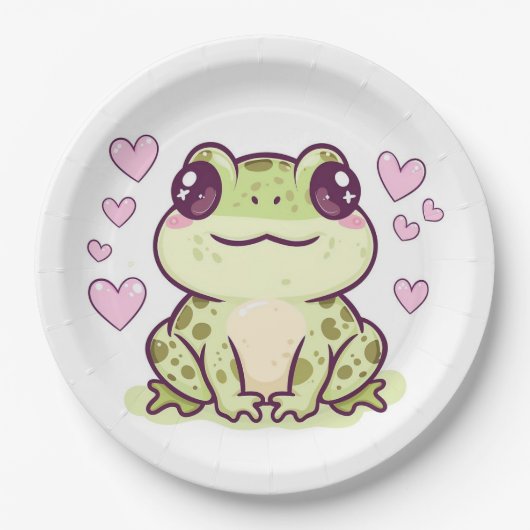Schattige kikkerpapier borden papieren bordje (Voorkant)