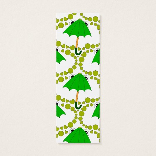 Schattige kikkerparaplu hart en stip Bladwijzer Mini Visitekaartjes (Achterkant)