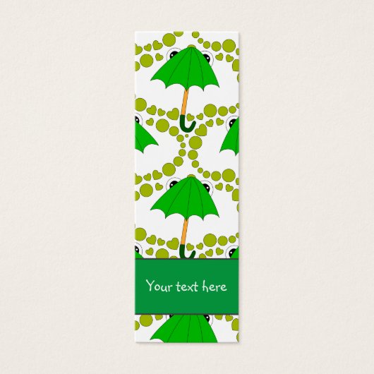 Schattige kikkerparaplu hart en stip Bladwijzer Mini Visitekaartjes (Voorkant)