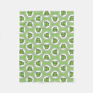 Schattige kikkerpatroon Apple Green Fleece Blanket Deken