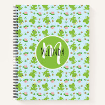 Schattige kikkerpatroon op helderblauw