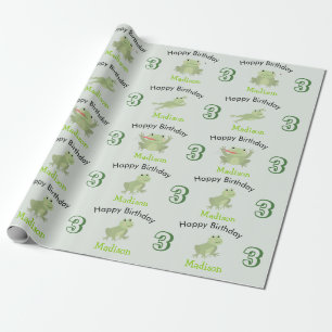 Schattige kikkers in lelievijver verjaardag kinder cadeaupapier