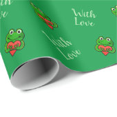 Schattige kikkers met liefde cadeaupapier (Rol Hoek)