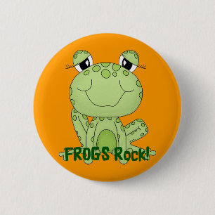 Schattige Kikkers Rots Liefde Kikkerproducten Ronde Button 5,7 Cm
