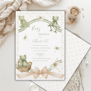 Schattige kikkers Whimsical vintage baby shower Kaart
