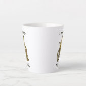 Schattige kikkertje in een rolstoel die positief i latte mok (Voorkant)