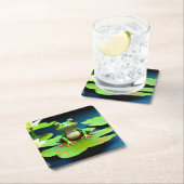 Schattige kikkerverjaardag kartonnen onderzetters (Insitu)