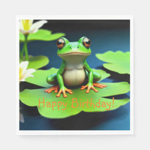 Schattige kikkerverjaardag servet