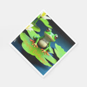 Schattige kikkerverjaardag servet (Hoek)