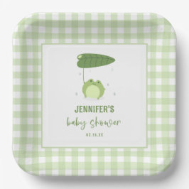 Schattige kikkervisje Baby shower Papieren Bordje