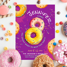 Schattige Kind 8e Donut Kleurrijke Sprinkles Paars