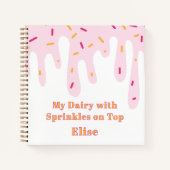 Schattige Kind Dagboek Sprinkle Ice Cream Drips No Notitieboek (Voorkant)