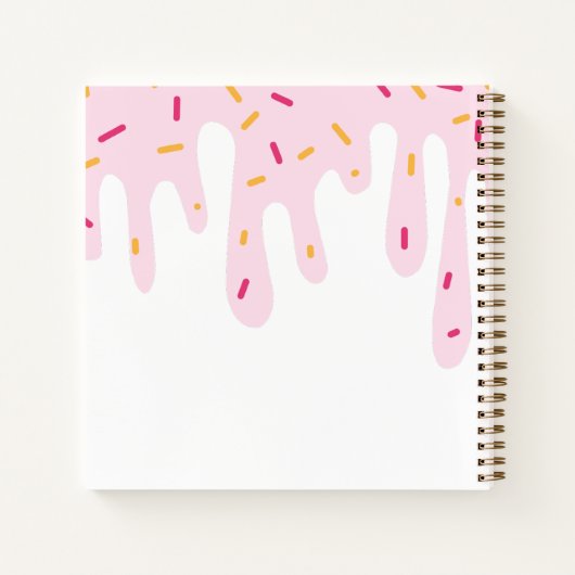 Schattige Kind Dagboek Sprinkle Ice Cream Drips No Notitieboek (Achterkant)