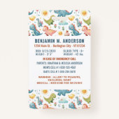 Schattige Kind Dinosaur Kleurrijke Aangepaste Foto Badge (Achterkant)