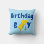 Schattige kind dinosaurus scooter truck Verjaardag Kussen (Voorkant)