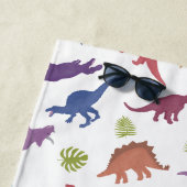 Schattige Kind Dinosauruspatroon Gepersonaliseerde Strandlaken (In situ)