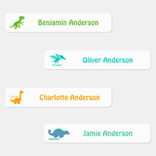 Schattige Kind dinosaurussen strijken op Labels