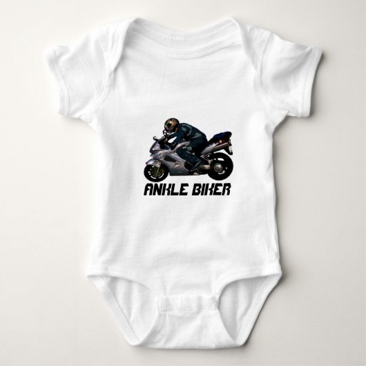 Schattige Kind Enkel Biker Motorbiker ontwerp Romper (Voorkant)