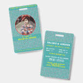 Schattige Kind Football Kleurrijke Custom Photo Ch Badge (Front & Back)