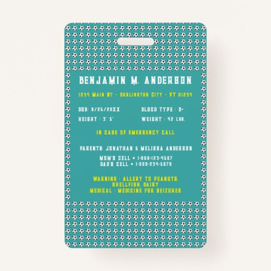 Schattige Kind Football Kleurrijke Custom Photo Ch Badge (Achterkant)