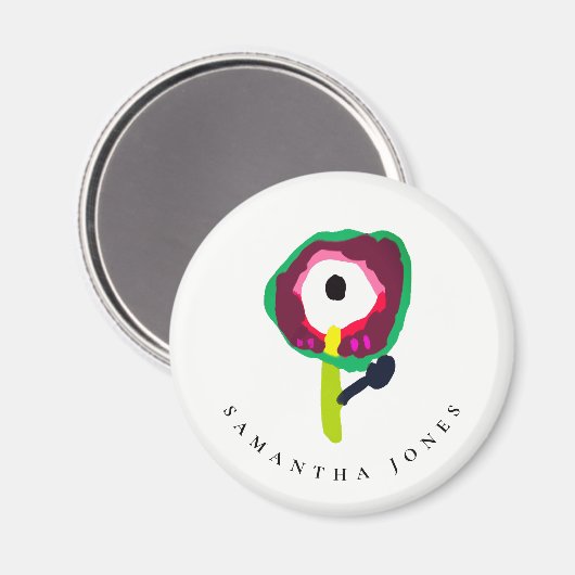 Schattige Kind Getrokken Kleurrijke Groene Roze Bl Magneet (Voorkant / Achterkant)