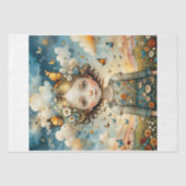 Schattige kind in een lenteweide met vlinder tissuepapier (Voorkant)