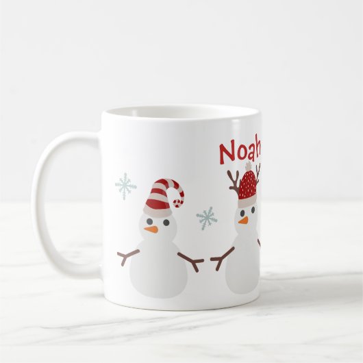 Schattige Kind Kerst Gepersonaliseerde Mok (Links)